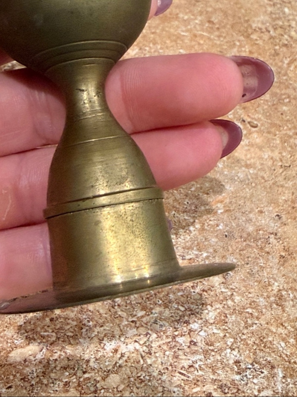 Imported Vintage Hand-Engraved Brass Candlestick Holder – 9.5” Tall - Picture 9 of 11